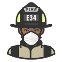 Black,Coronavirus,Female,Firefighter,N-95 mask